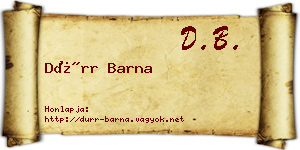 Dürr Barna névjegykártya