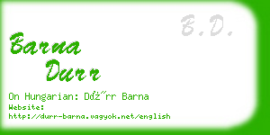 barna durr business card